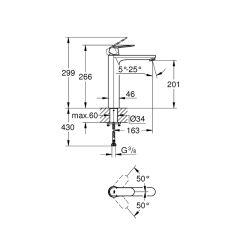 Grohe Eurocosmo Tek Kumandalı Lavabo Bataryası XL Boyut 23921000