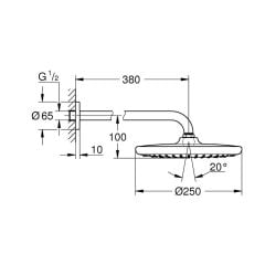 Grohe Tempesta 250 Tepe Duşu Seti 380 mm Tek Akışlı 266682430