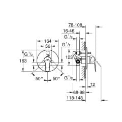 Grohe BauEdge Ankastre Banyo ve Duş Bataryası 29079000