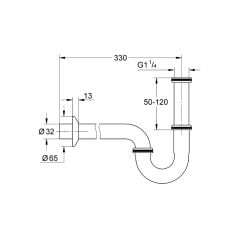 Grohe Lavabo Sifonu 330 mm 28961000
