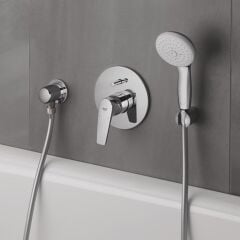 Grohe Tempesta 100 El Duşu Askılı Su Çıkış Dirseği El Duşu ve Spiral Hortum 26406001