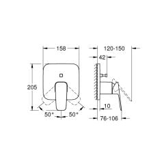 Grohe Cubeo Ankastre Banyo/Duş Bataryası 1017780000