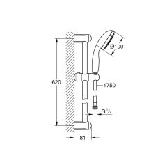 Grohe Tempesta Duş Seti 3 Fonksiyonlu El Duşlu Krom 27644001
