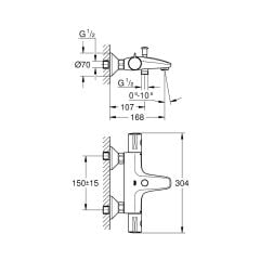 Grohe Grohtherm 800 Termostatik Banyo Bataryası 34576000