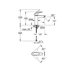 Grohe Eurosmart Tek Kumandalı Lavabo Bataryası M Boyut 23324003