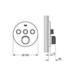 Grohe Grohtherm Smartcontrol Üç Valfli Ankastre Termostatik Duş Bataryası 29121000