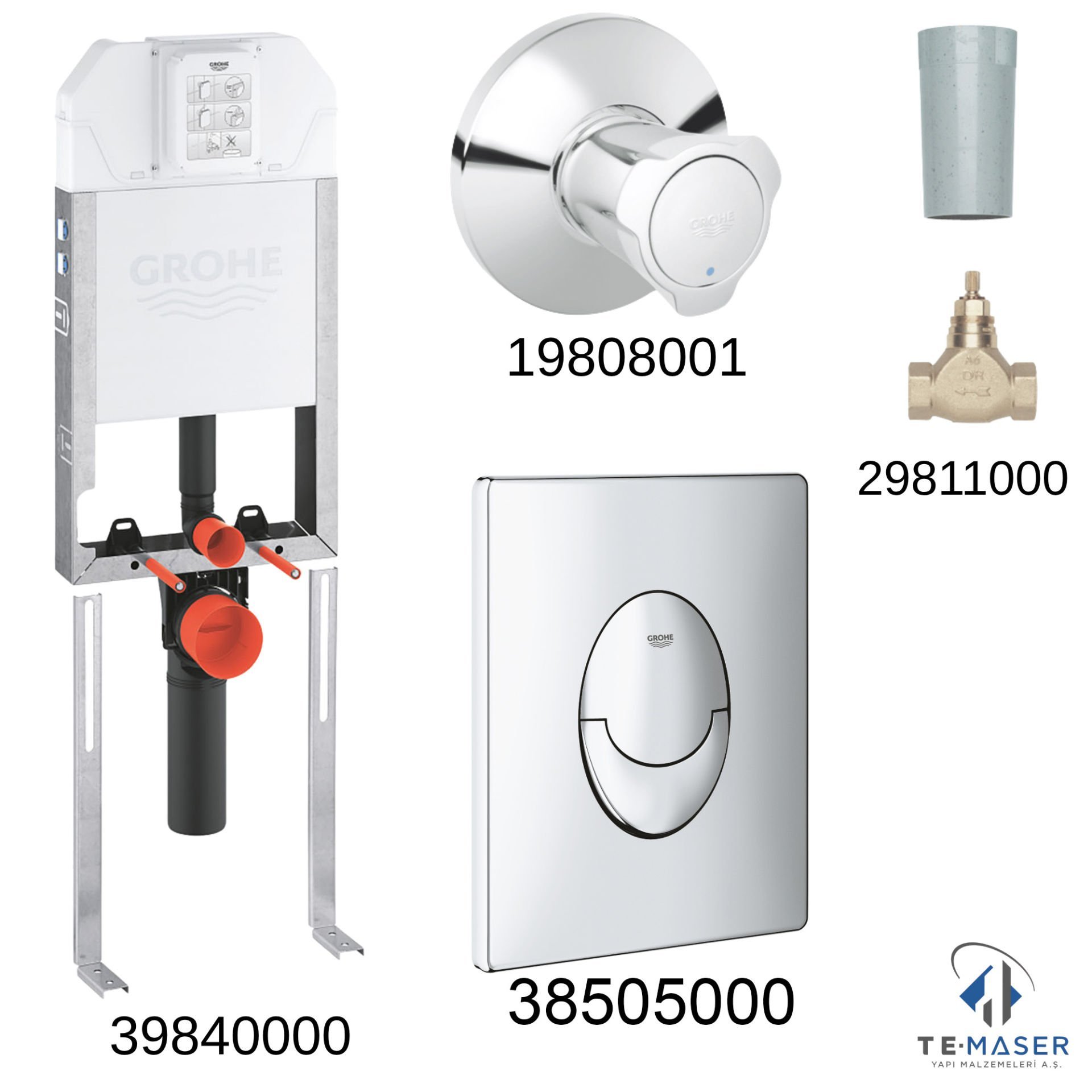 GROHE Duvar içi İnce Gömme Rezervuar Seti - (8cm)