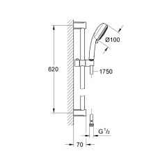 Grohe Tempesta Cosmopolitan 100 Sürgülü Duş Seti 3 Akışlı 27579002
