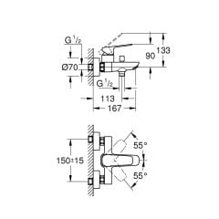 Grohe Cubeo Tek Kumandalı Banyo Bataryası 1018130000