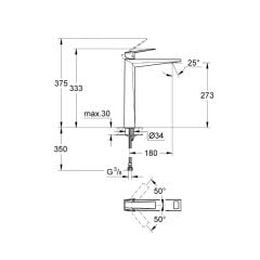 Grohe Allure Brilliant Tek Kumandalı Çanak Lavabo Bataryası 23114000