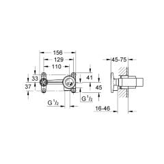 Grohe Ankastre Duvardan Lavabo Bataryası İç Gövdesi 33769000