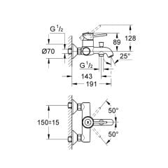 Grohe Bauclassic Banyo Bataryası 32865000
