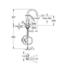 Grohe Bauedge Tek Kumandalı Spiralli Eviye Bataryası 30536000