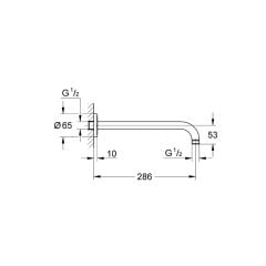Grohe Rainshower Tepe Duşu Dirseği Duvardan 286 mm 28576000
