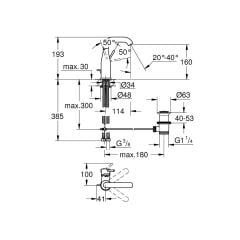 Grohe Essence New Tek Kumandalı Lavabo Bataryası M Boyut 23462AL1