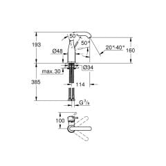 Grohe Essence Tek Kumandalı Lavabo Bataryası M Boyut 24176001