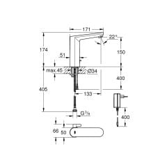 Grohe EuroSmart Cosmopolitan E Fotoselli Lavabo Bataryası 36421001