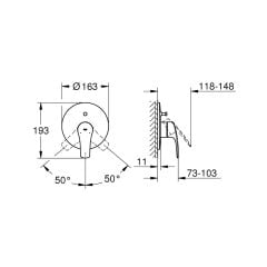 Grohe Eurosmart Ankastre Banyo/Duş Bataryası 194502433