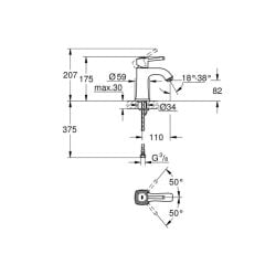 Grohe Grandera Tek Kumandalı Lavabo Bataryası M Boyut 23310IG0