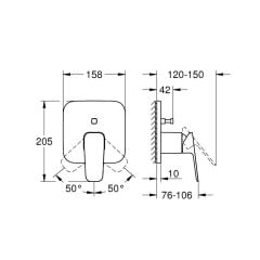 Grohe Cubeo Ankastre Banyo/Duş Bataryası 1017782430
