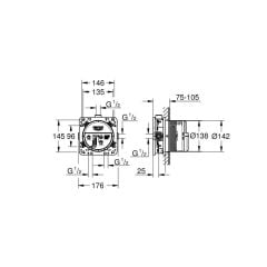 Grohe Rapido Smartbox İç Gövde Universal 1/2 Giriş Kutusu 35600000