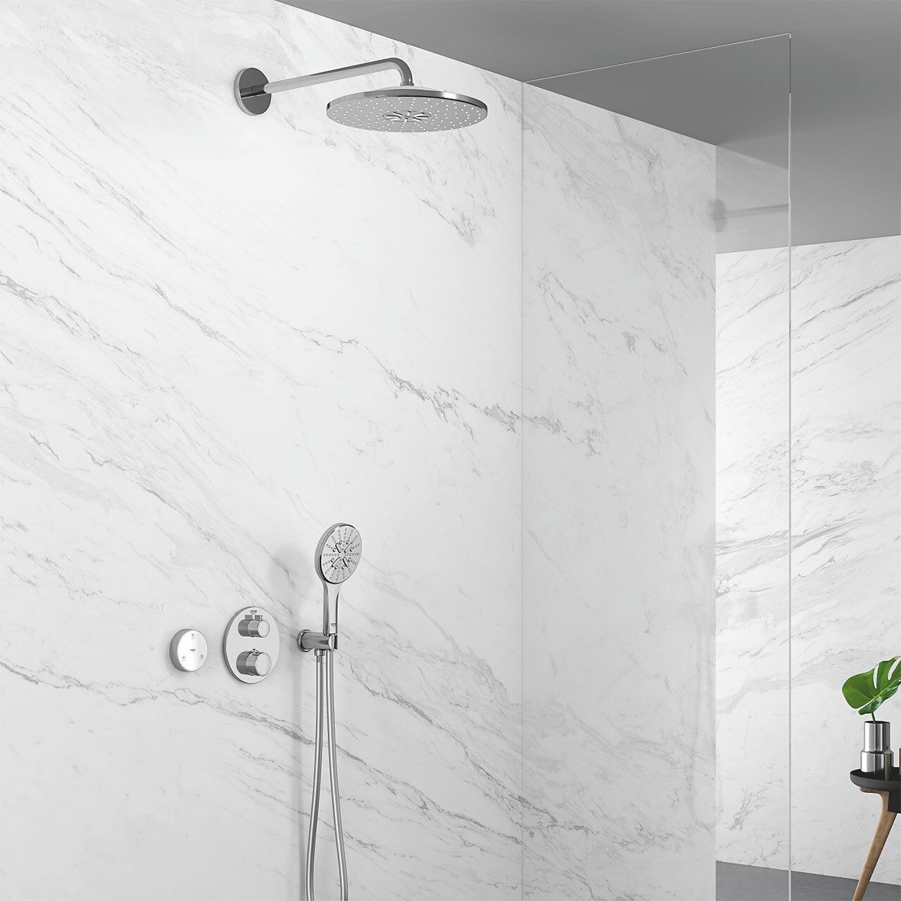 Grohe Grohtherm Termostatik Banyo Duş Bataryası 2 Çıkışlı Divertörlü ...