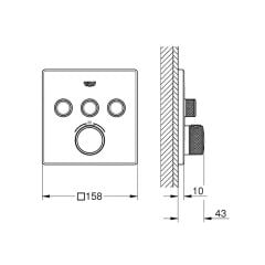 Grohe Grohtherm SmartControl Üç Noktadan Akış Kontrollü Kumanda 29126000