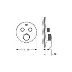 Grohe Grohtherm SmartControl Çift Valfli Akış Kontrollü Ankastre Termostatik Duş Bataryası 29119000