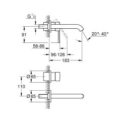 Grohe Essence İki Delikli Lavabo Bataryası M Boyut 29192GL1