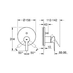 Grohe Lineare Ankastre Banyo Duş Bataryası 2 Çıkışlı Divertörlü 24064001