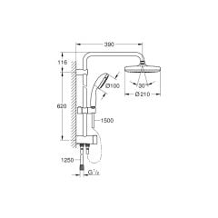 Grohe New Tempesta Duş Sistemi Duvar Bağlantılı 26381001