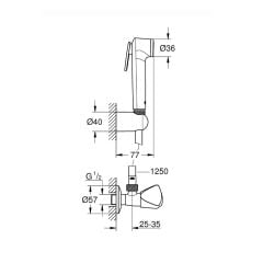 Grohe Taharet Spreyi 30 Duvardan Askılı Set 1 Akışlı Banyo Aksesuarı 27514001