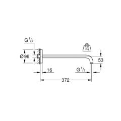 Grohe Tepe Duşu Dirseği Rainshower Modern Krom 38 cm 28982000
