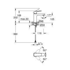 Grohe Lavabo Bataryası Cubeo M Boyut Krom 1017550000
