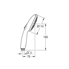 Grohe Tempesta 110 El Duşu Seti 3 Akışlı (Rain, Jet, Massage) 26920003