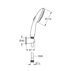 Grohe Tempesta 110 El Duşu Seti 2 Akışlı Gümüş 2780330E
