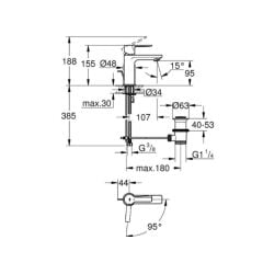 Grohe Lineare Tek Kumandalı Lavabo Bataryası 1/2″ XS Boyut 23790001