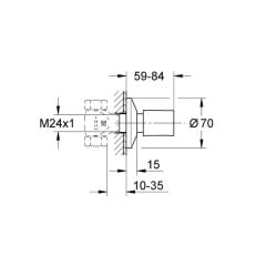 Grohe Bau Cosmopolitan Ankastre Stop Valf 19917A00 (Sert Grafit, Sıva Üstü Grubu)