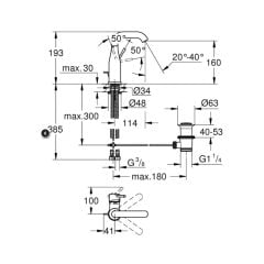 Grohe Essence New Tek Kollu Lavabo Bataryası M Boyut Altın 23462GL1