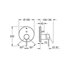 Grohe Essence Ankastre Banyo/Duş Bataryası Hard Grafit 24167A01