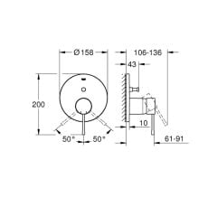 Grohe Essence Ankastre Banyo Bataryası 2 Çıkışlı Warm Sunset 24058DA1