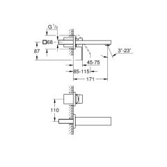 GROHE Eurocube 2 Delikli Lavabo Bataryası S Boyut 19895000