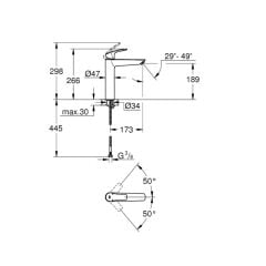 Grohe Eurosmart Tek Kumandalı Lavabo Bataryası XL Boyut 239712433