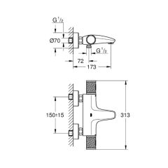 Grohe Grohtherm 1000 Termostatik Banyo Bataryası Krom 34779000