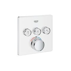 Grohe Grohtherm SmartControl Üç Valfli Akış Kontrollü Ankastre Termostatik Duş Bataryası Beyaz Krom
