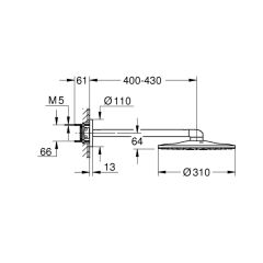 Grohe Rainshower SmartActive 310 Tepe Duşu Seti 430 mm 2 Akışlı 26475A00