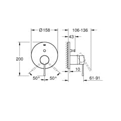 Grohe Essence Ankastre Banyo ve Duş Bataryası Warm Sunset 24167DA1