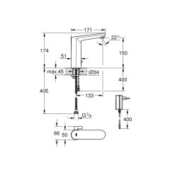 Grohe EuroSmart Cosmopolitan E Fotoselli Lavabo Bataryası 36421000