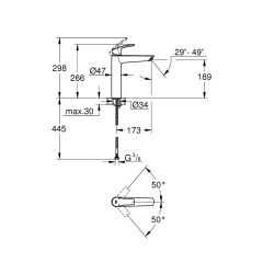 Grohe Eurosmart Tek Kumandalı Lavabo Bataryası XL Boyut 23971003