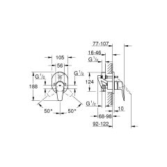 Grohe BauEdge Tek Kumandalı Banyo Bataryası Krom 29039001